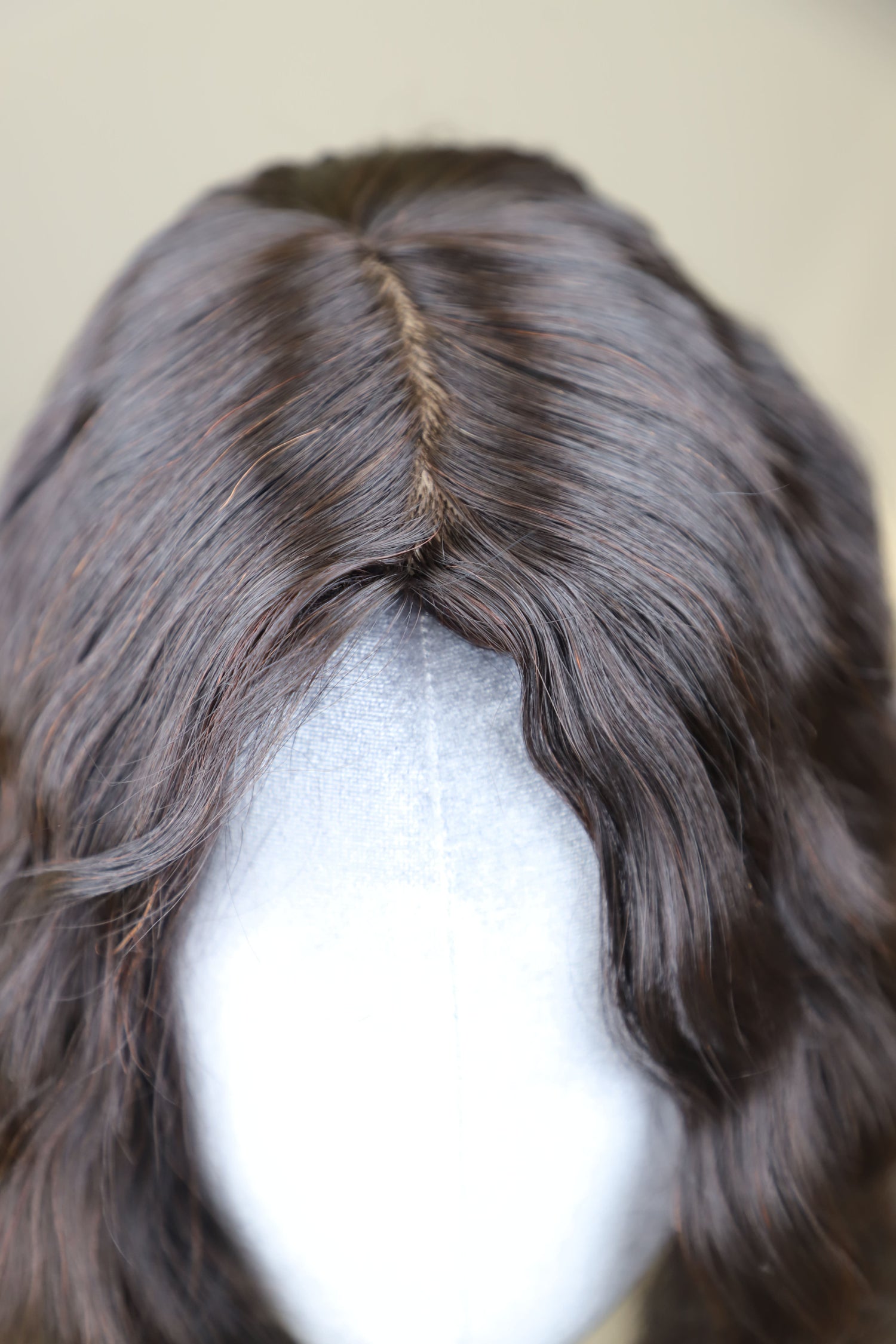 3x5" Wavy Backcomb Topper black 20 Inch