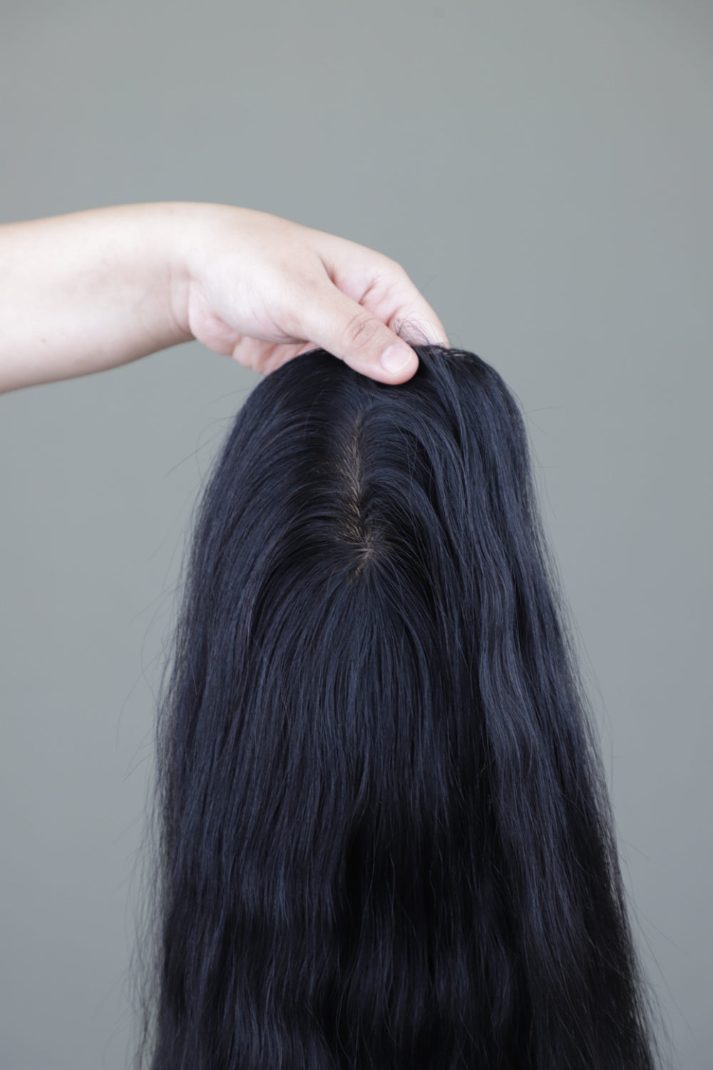 4x6" Natural Wavy Black Color Topper 22 Inch