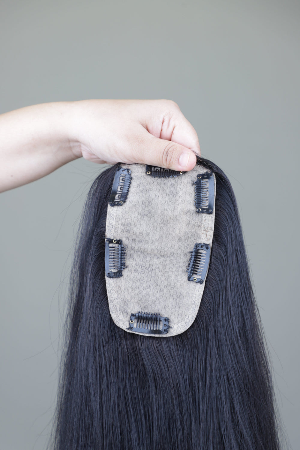 4x6" Natural Wavy Black Color Topper 22 Inch