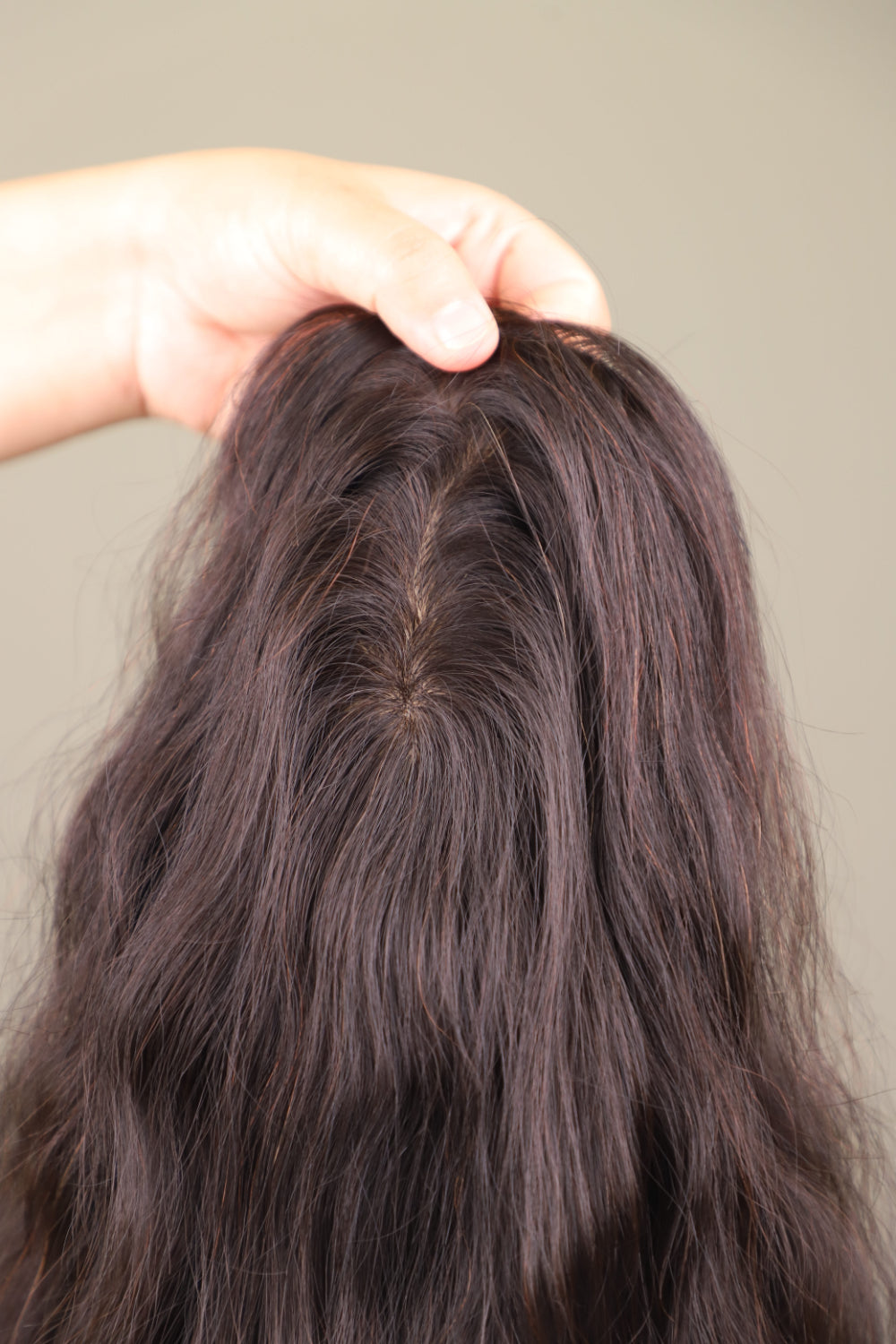 4x6" Wavy Backcomb Topper Black 18 inch