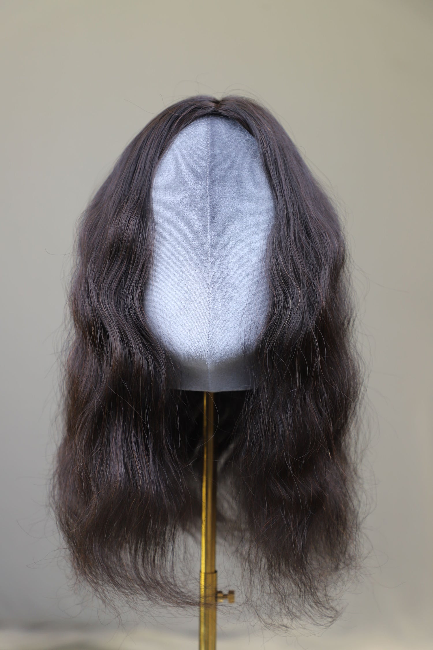 4x6" Wavy Backcomb Topper Black 22 inch