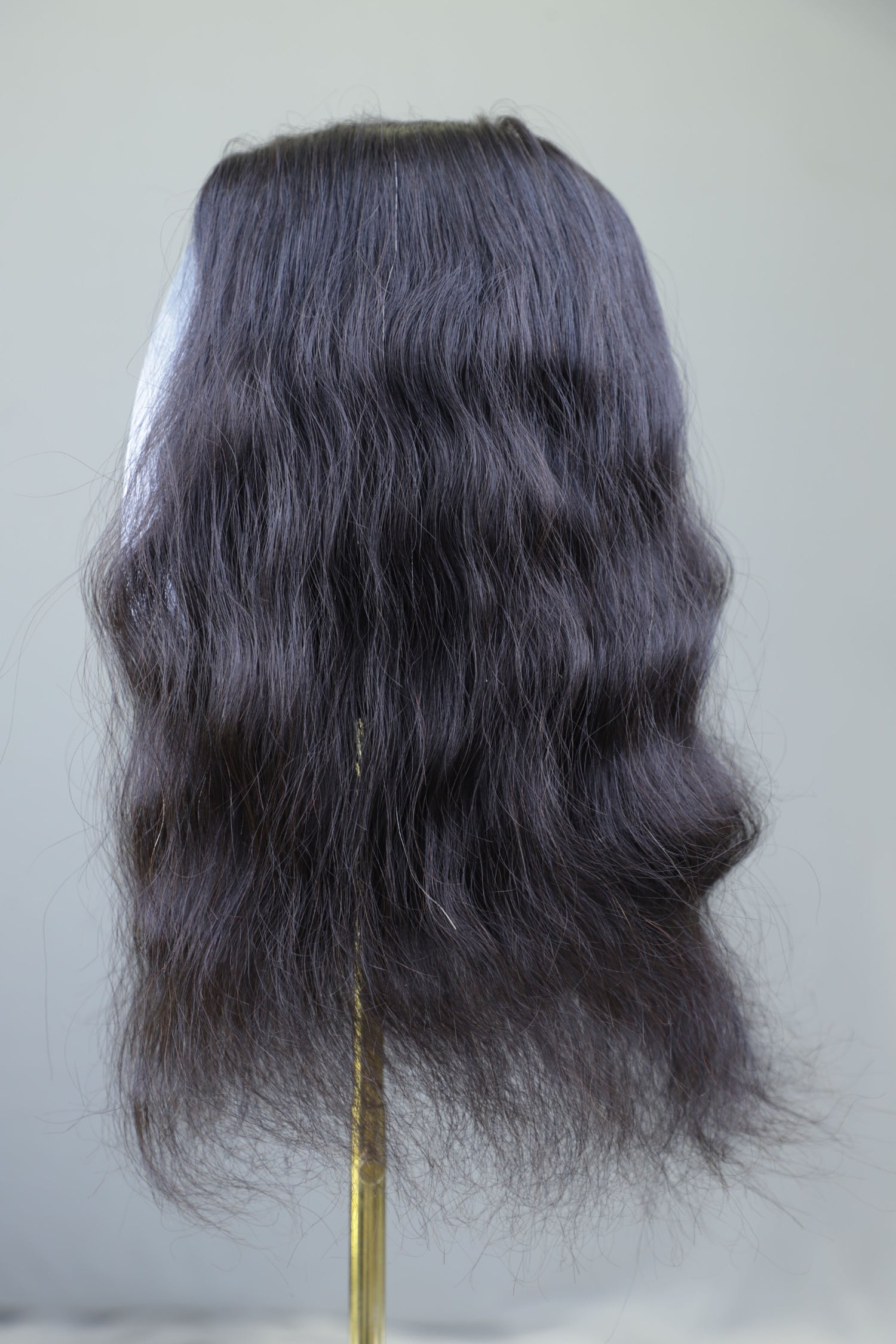 4x6" Wavy Backcomb Topper Black 22 inch