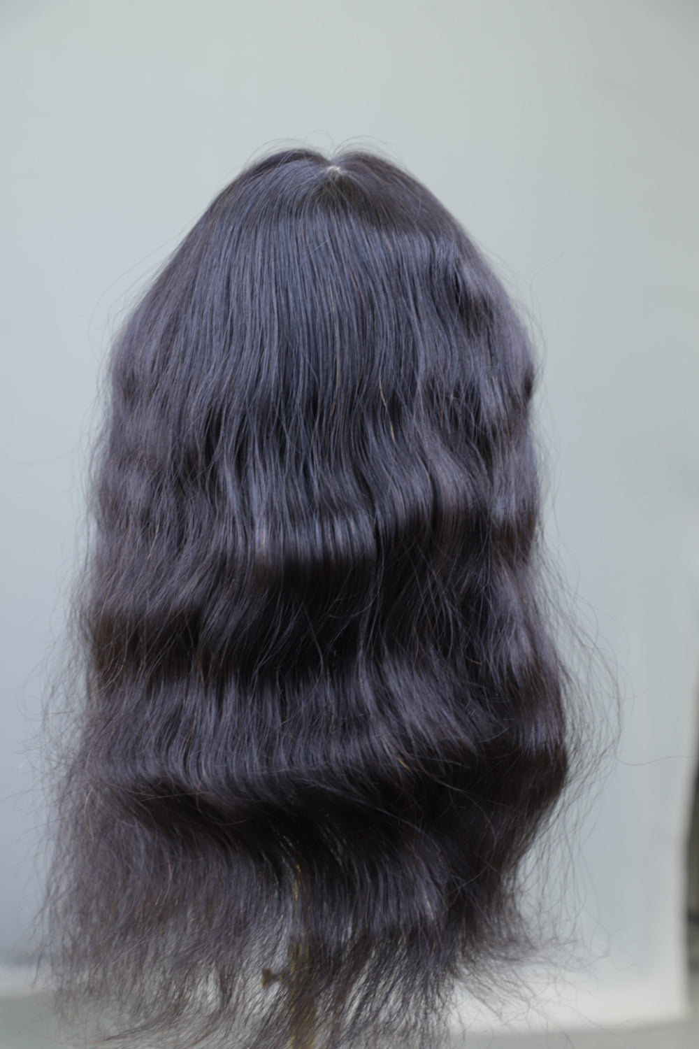 4x6" Wavy Backcomb Topper Black 22 inch