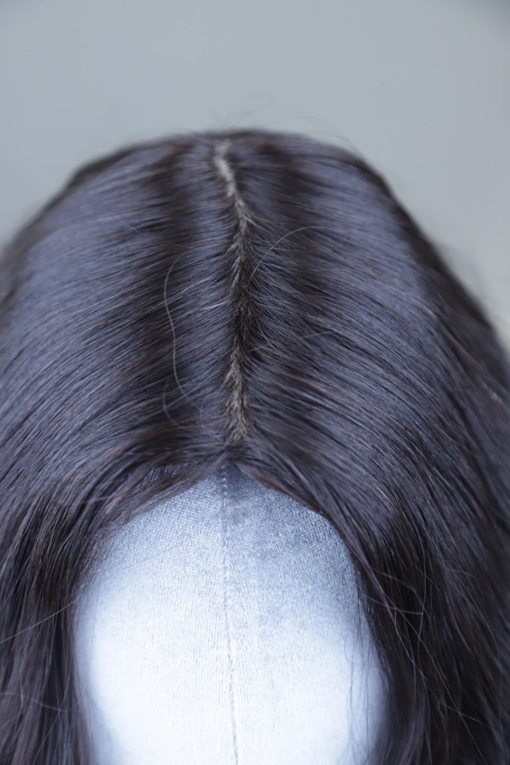 4x6" Wavy Backcomb Topper Black 22 inch