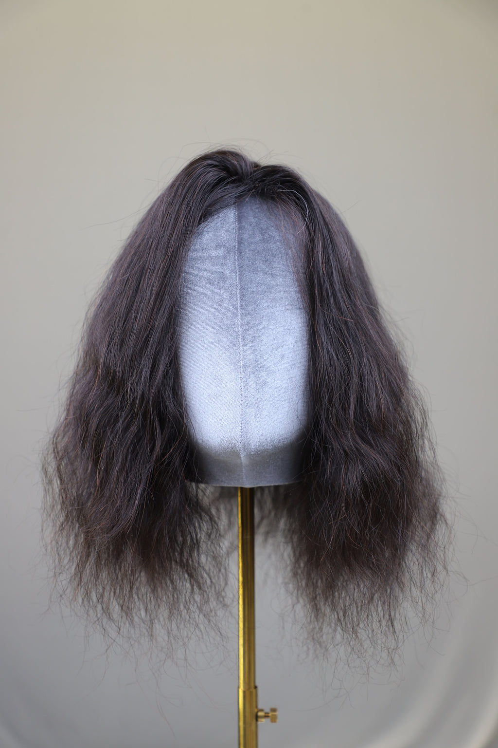 5x6" Wavy Backcomb Topper Black 18 inch