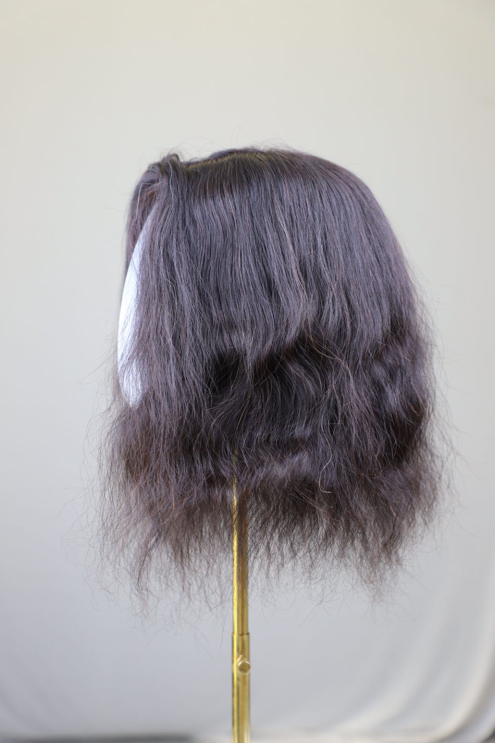 5x6" Wavy Backcomb Topper Black 18 inch