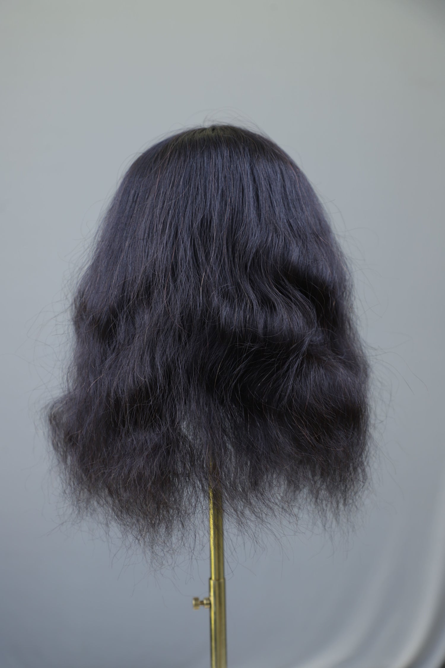 5x6" Wavy Backcomb Topper Black 18 inch